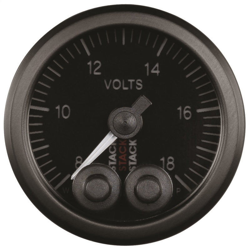 Autometer Stack 52mm 8-18V Pro-Control Battery Voltage Gauge -Black-thumbmail-3