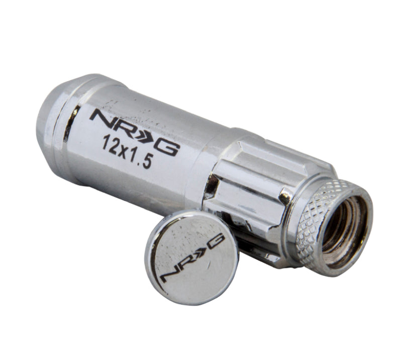 NRG 700 Series M12 X 1.5 Steel Lug Nut w/Dust Cap Cover Set 21 Pc w/Locks & Lock Socket - Silver-thumbmail-5