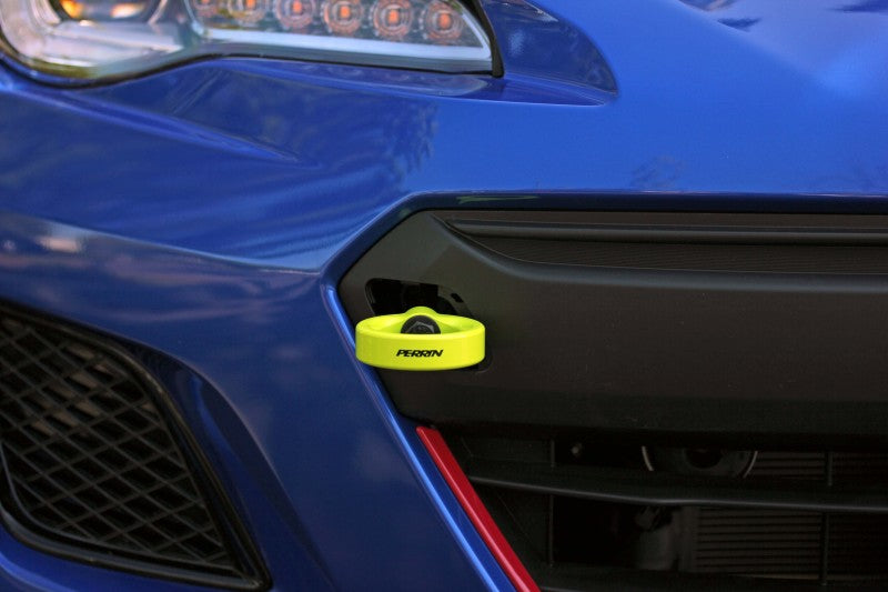 Perrin 18-21 WRX/STI / 13-20 BRZ / 17-20 Toyota 86 Front Tow Hook Kit - Neon Yellow-thumbmail-13