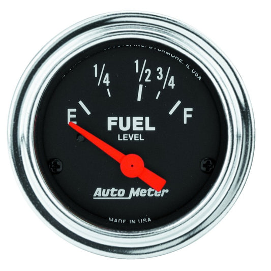 AutoMeter Gauge Fuel Level 2-1/16in. 16 Ohm(e) to 158 Ohm(f) Elec Traditional Chrome