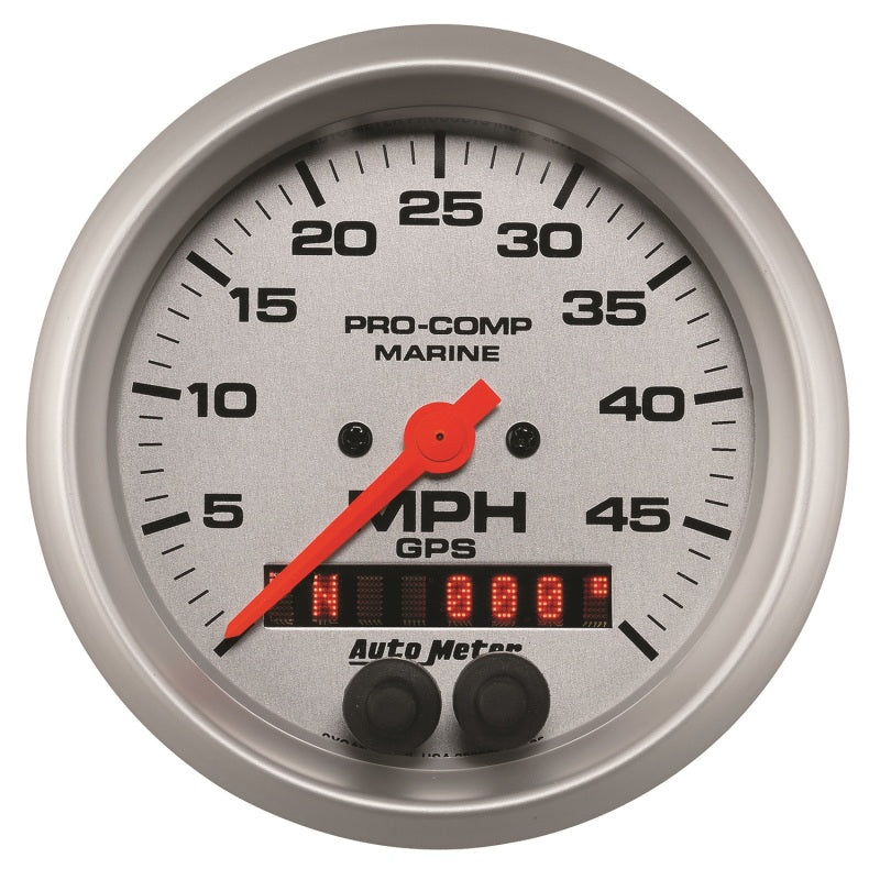 Autometer Marine Silver Ultra-Lite 3-3/8in 50MPH GPS Speedometer Gauge-thumbmail-3