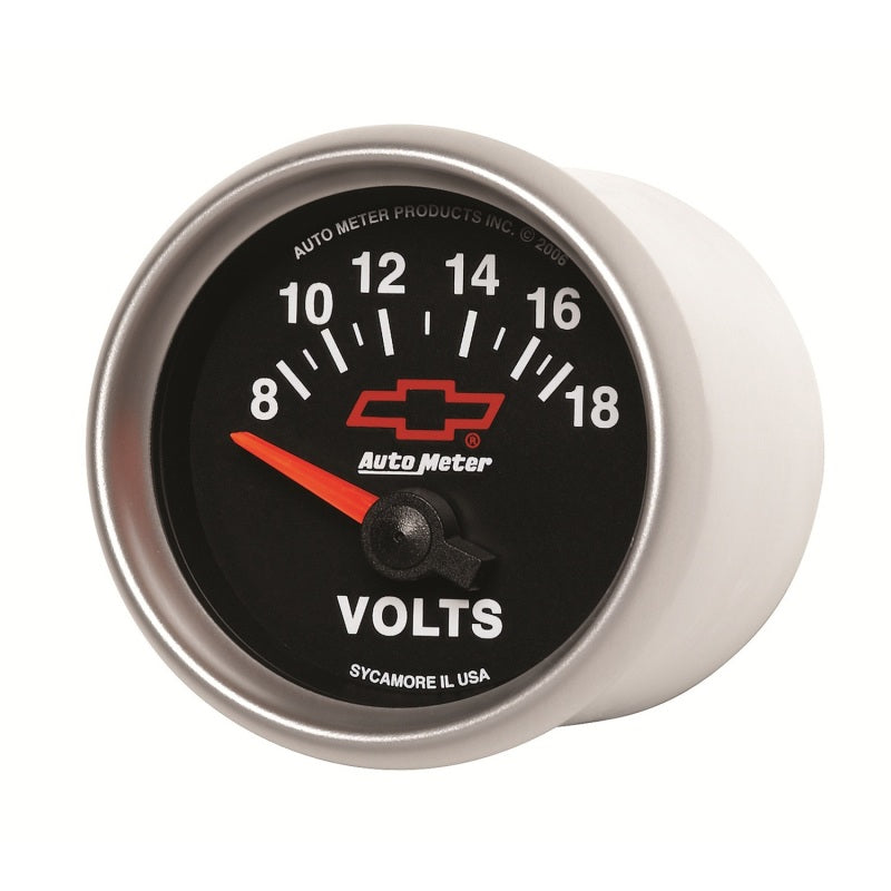 Autometer GM Bowtie Black 2-1/16 Voltmeter 8-18V-thumbmail-5