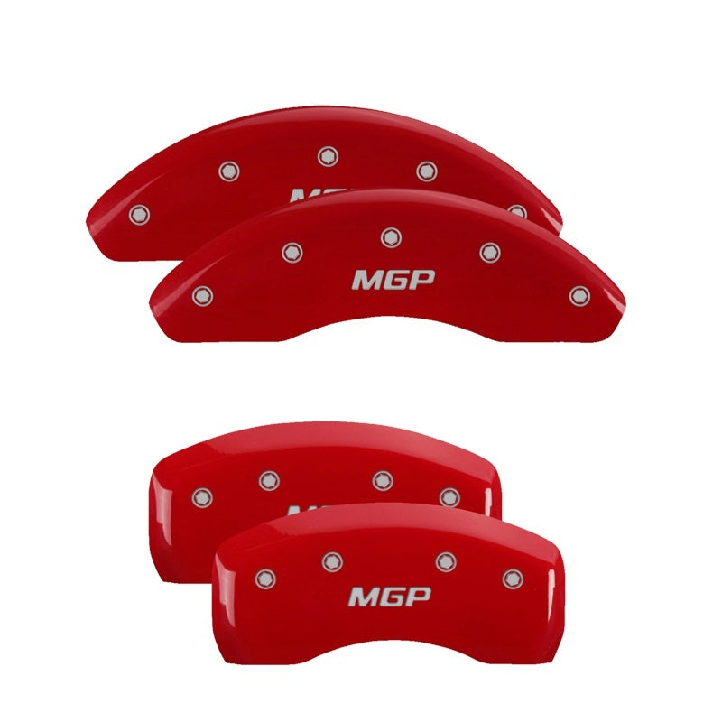MGP 4 Caliper Covers Engraved Front & Rear MGP Red Finish Silver Char 2018 Fiat 124 Spider-thumbmail-2