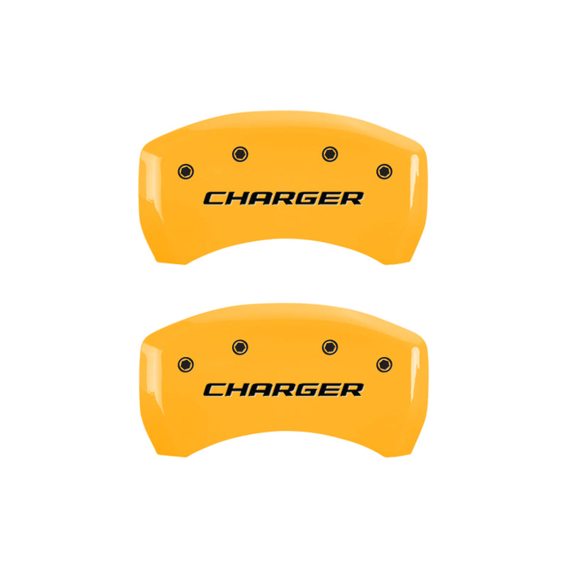 MGP 4 Caliper Covers Engraved Front Charger Engraved Rear RT Black finish silver ch-thumbmail-5