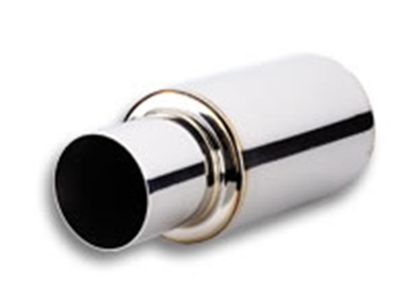 Vibrant TPV Turbo Round Muffler (17in Long) with 4in Round Tip Straight Cut - 3in inlet I.D.-thumbmail-2