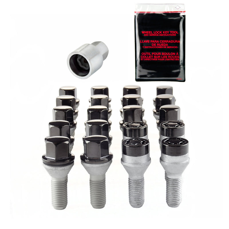 McGard 5 Lug Hex Install Kit w/Locks (Cone Seat Bolt) M12X1.25 / 17mm Hex / 25.6mm Shank L. - Black-thumbmail-8