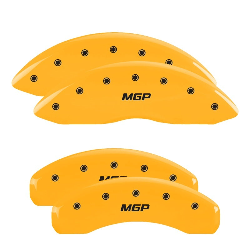 MGP 4 Caliper Covers Engraved Front & Rear MGP Yellow Finish Black Char 2014 Cadillac CTS-thumbmail-1