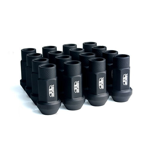 BLOX Racing Street Series Forged Lug Nuts - Flat Black 12 x 1.5mm - Set of 16-thumbmail-1